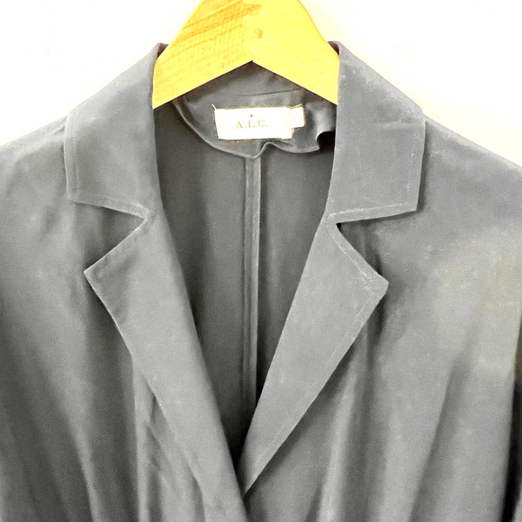 A.L.C. Navy Blue Silk Long Dolman Sleeve Jumpsuit Size 2 EUC - Picture 7 of 8